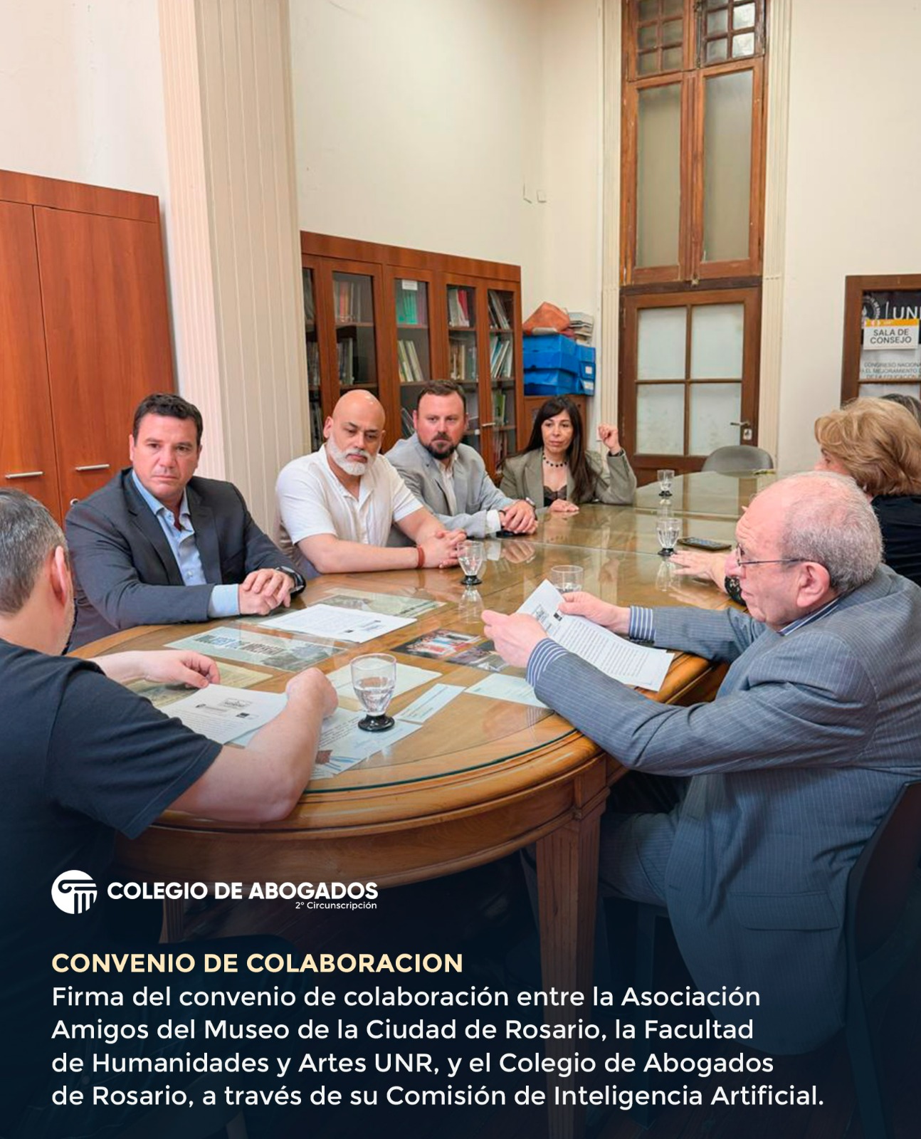 Firma del convenio de colaboración entre Colabro y la Asociación Amigos del Museo de la Ciudad de Rosario, la Facultad de Humanidades y Artes UNR